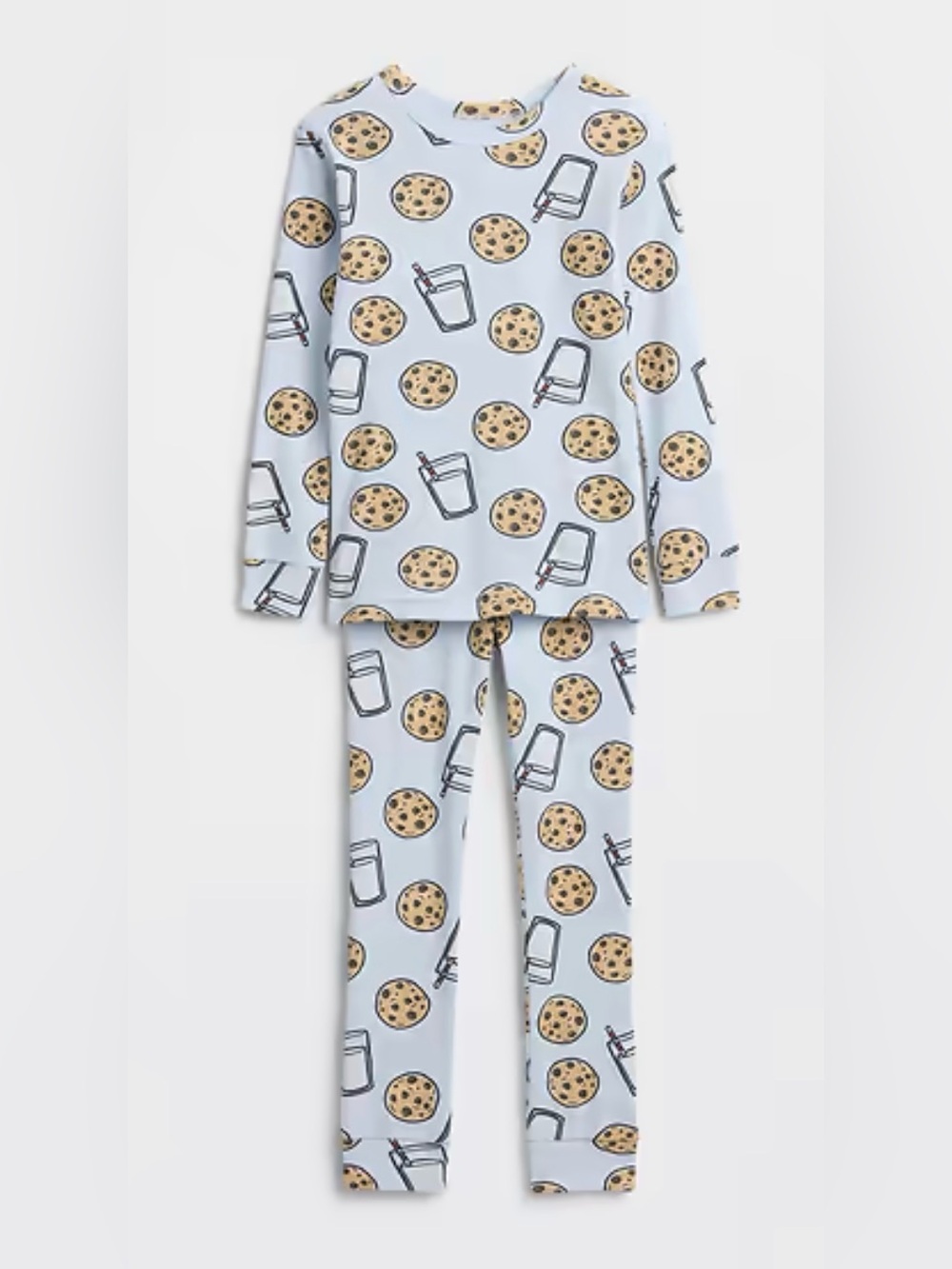 GAP Kids Light Blue Cookie & Milk Print Pajama Set NWT size 4